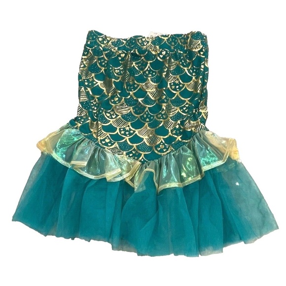 Cat & Jack Toddler's Mermaid Bathing Suit w/Tail Skirt; Teal; Size 2T - Picture 5 of 7